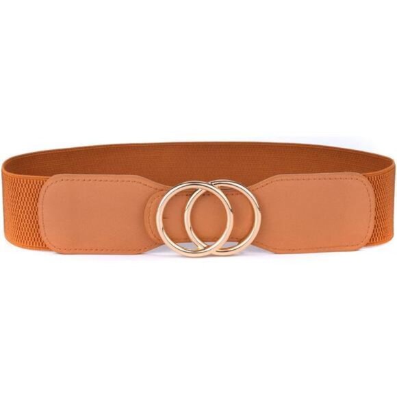 Women’s Elastic Stretch Wide Waist Belts Orange - Picture 1 of 5